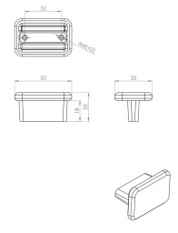 Knop Bones staročerná